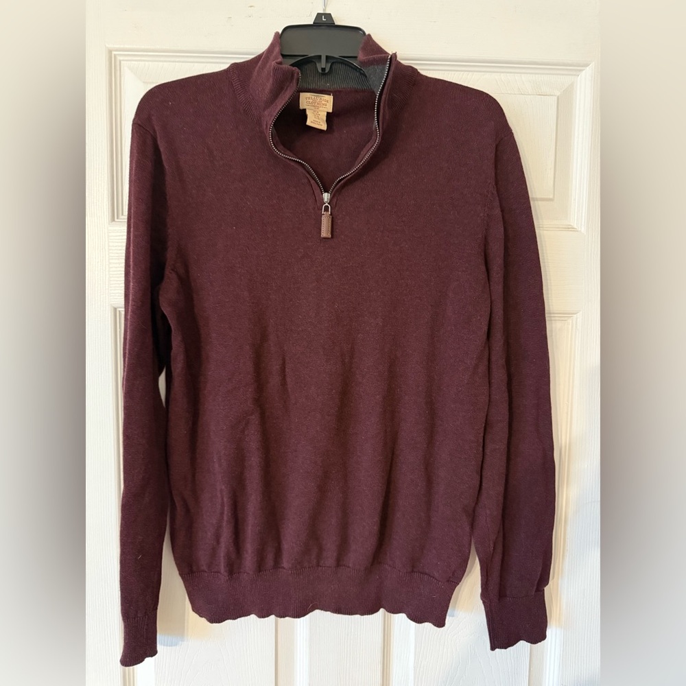 Men's Burgundy Half-Zip Sweater